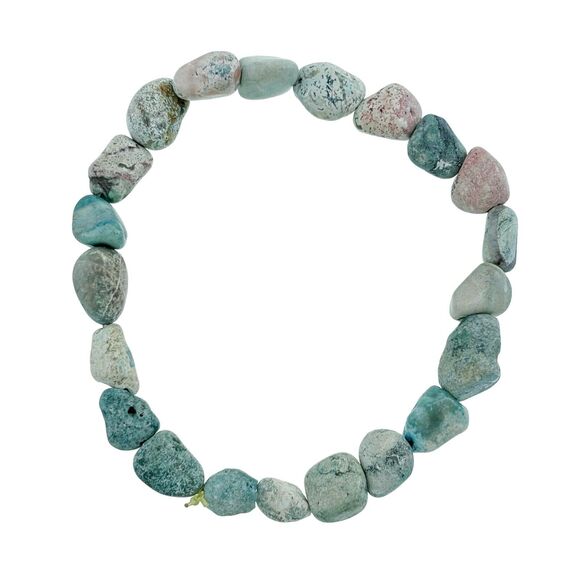 8mm-9mm Frosted Amazonite Beaded Stretchy Bracelet 6.5" - Picture 1 of 4